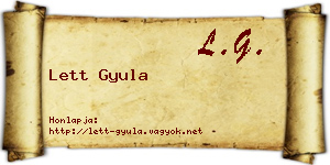 Lett Gyula névjegykártya