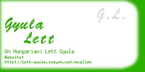 gyula lett business card